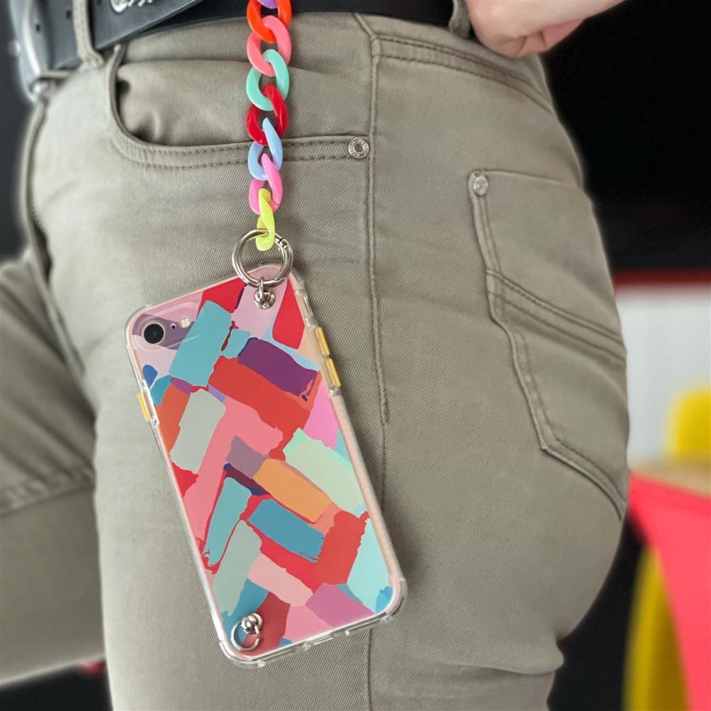 Silikona apvalks ar ķēdiņu priekš Apple iPhone X/iPhone XS - daudzkrāsains 4