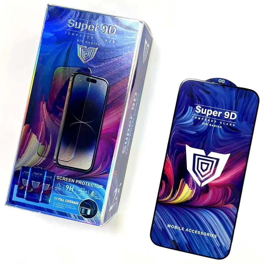 9D Super Aizsargstikls Realme 11 - melna