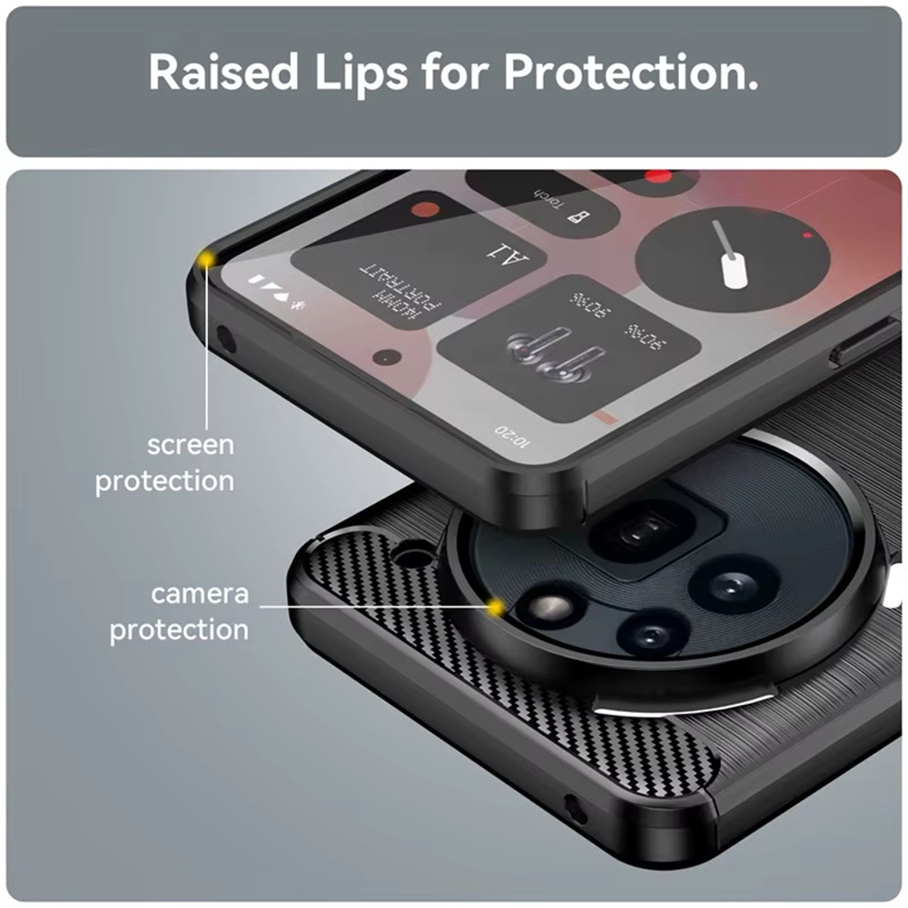 Carbon Shield TPU apvalks Nothing Phone (3a) Pro - melna