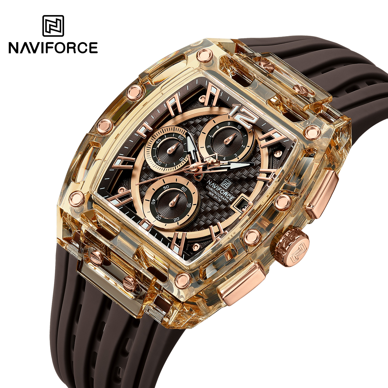 Pulkstenis NAVIFORCE SI-38625 - Brūna