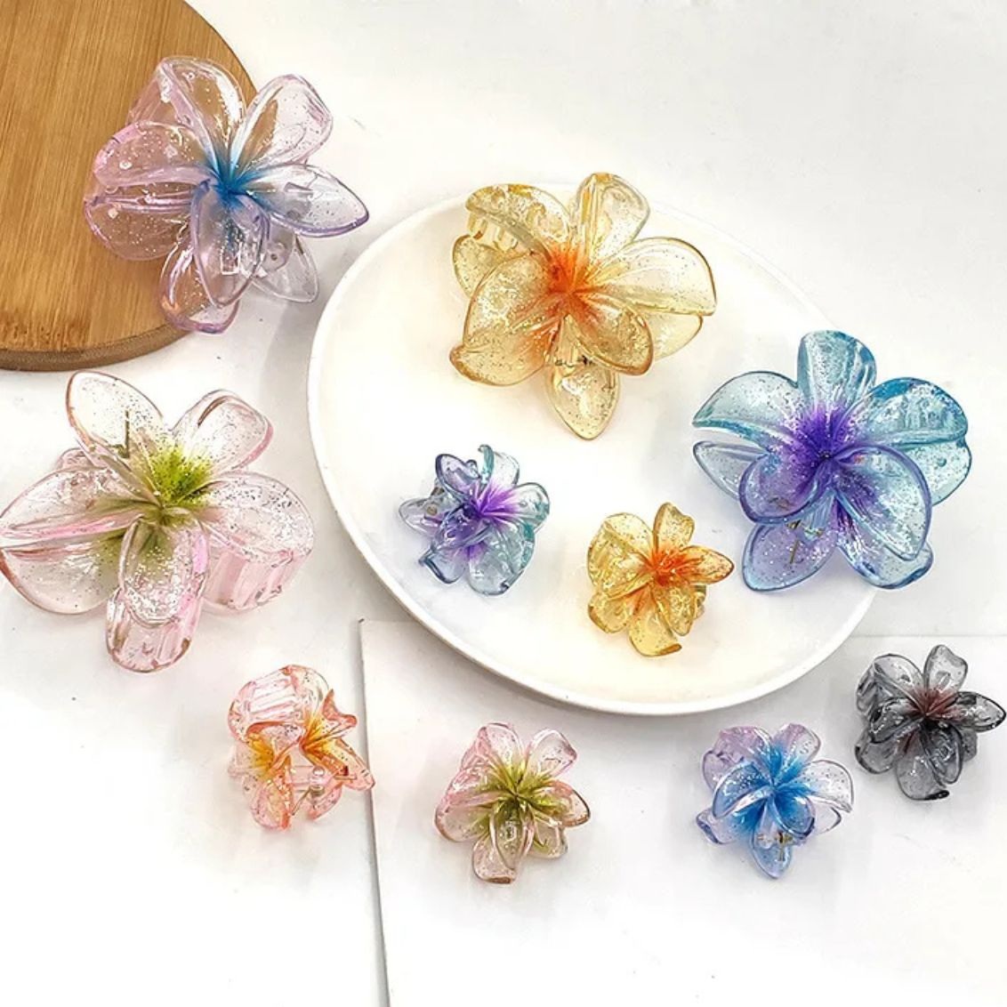 Matu klipsis Flower - Melna