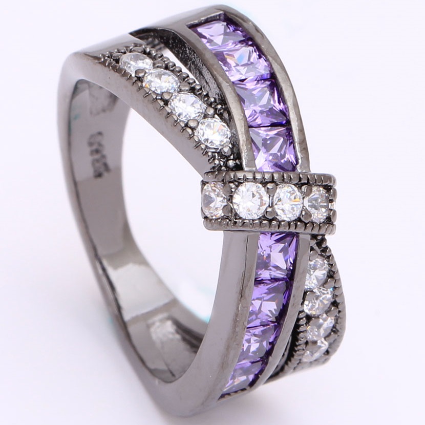 Gredzens DI-2296 - Melna/Violets/49,3mm
