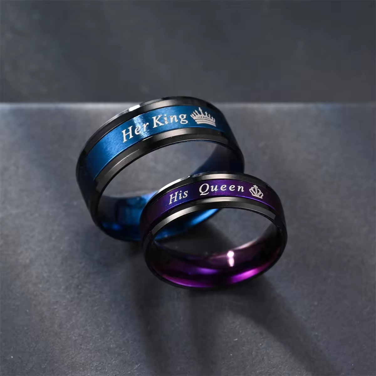 Gredzens My Queen - Melna / Violets / 59mm