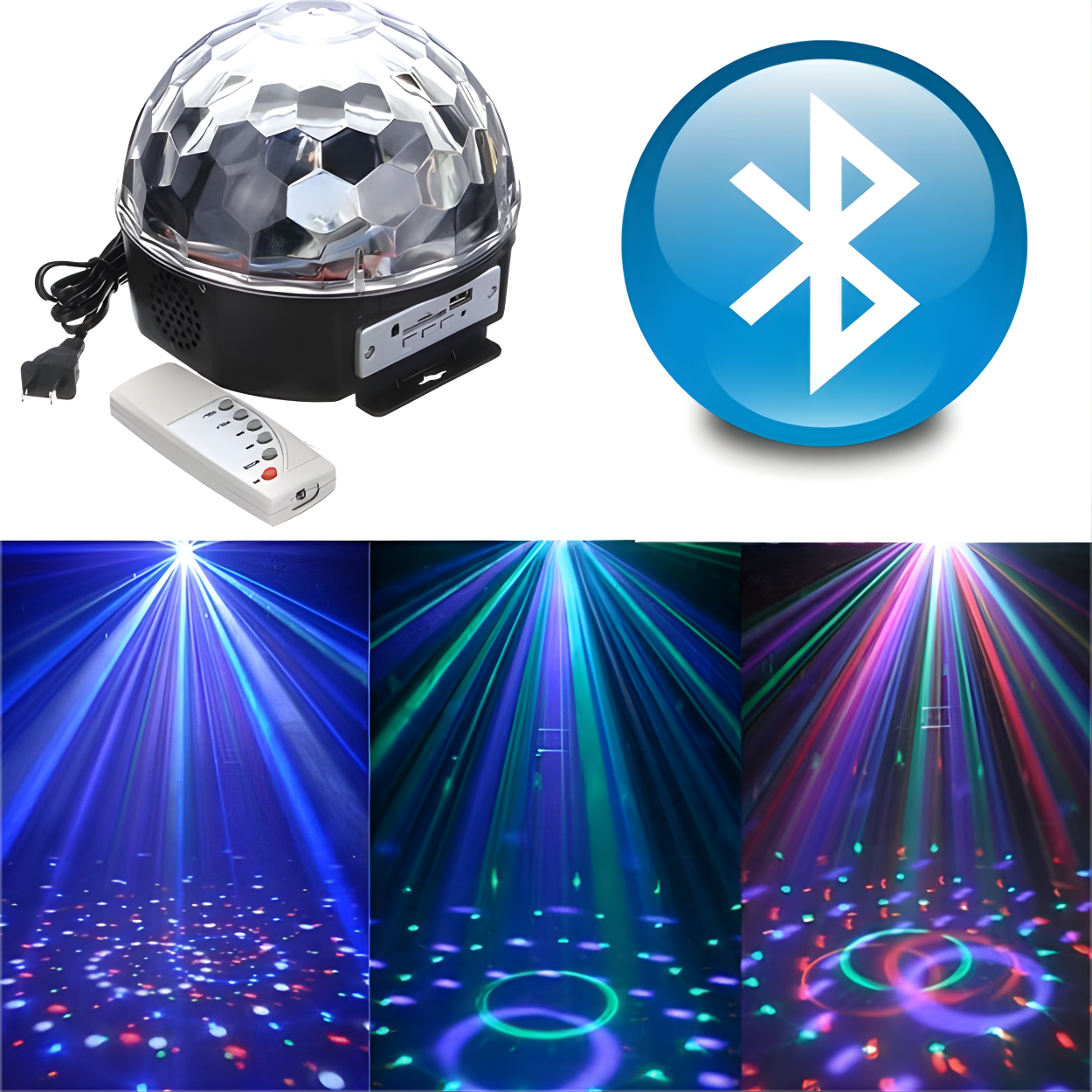 Projektors ar disko bumbu - Melna / Caurspīdīga