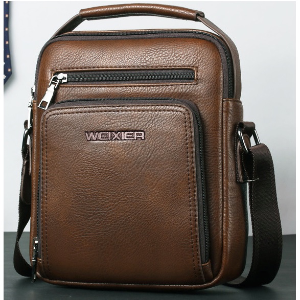 Vīriešu Crossbody soma WEIXIER MA - 15411 - Brūna