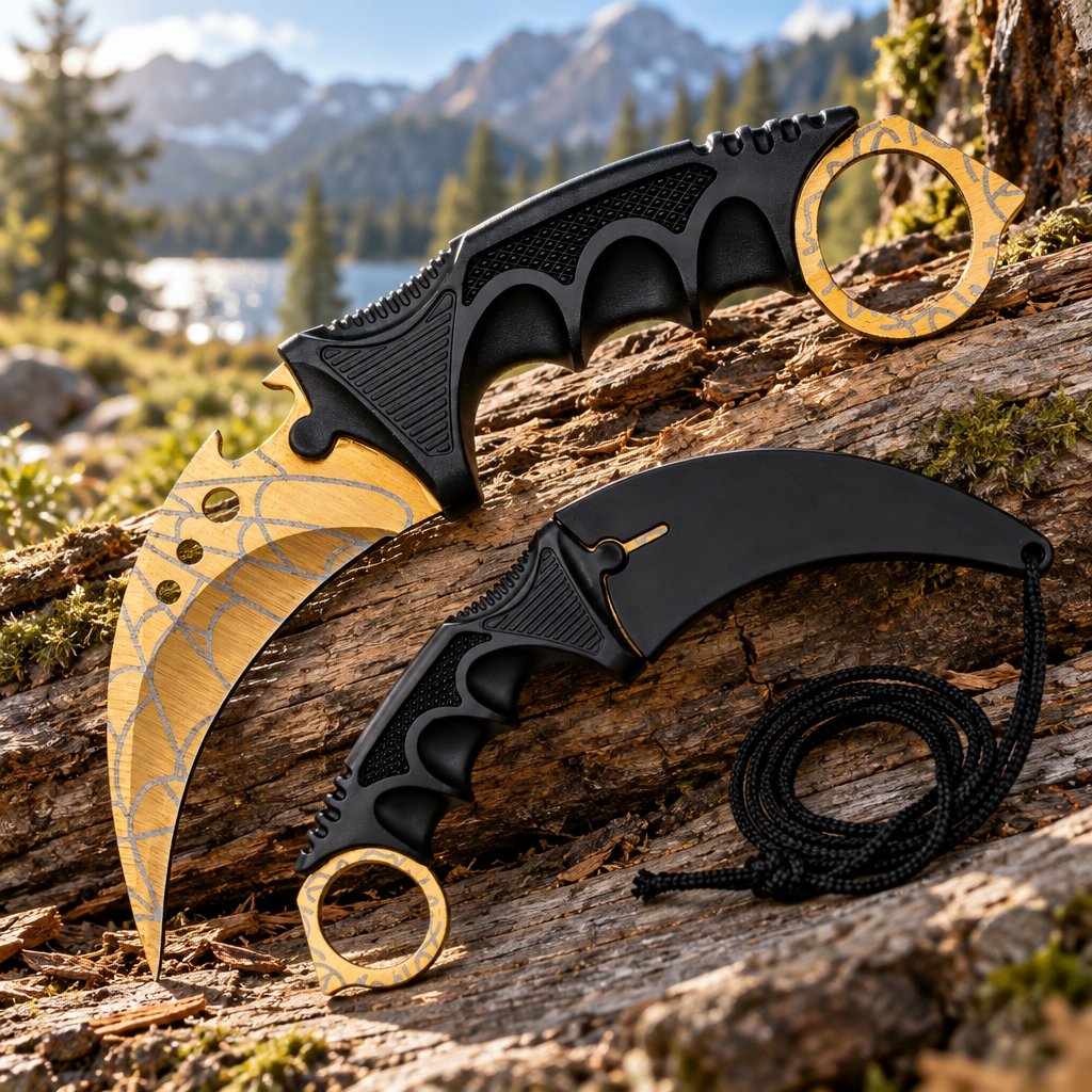 Āra nazis Karambit YK-42137 - Zelta